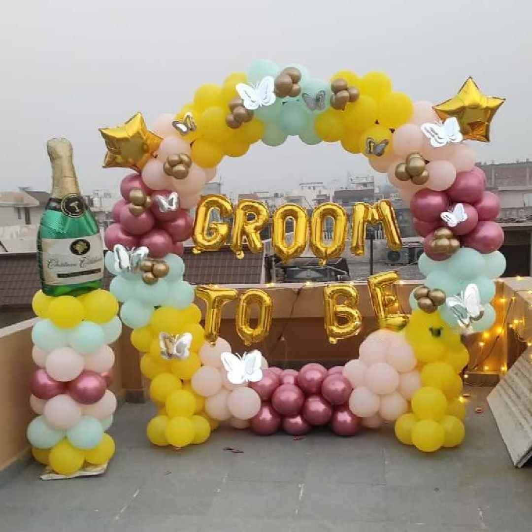 Groom to be decoration with ring setup 