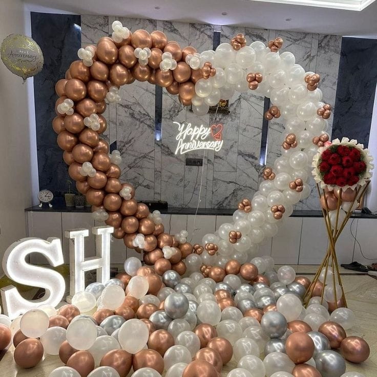 Anniversary Decoration Heart shape ring setup 