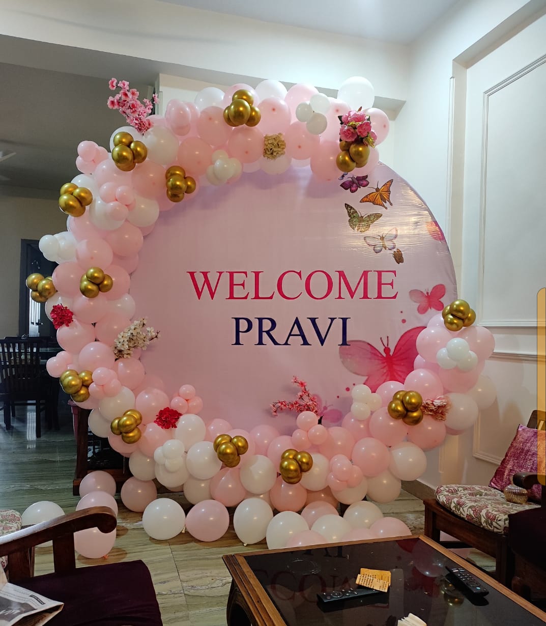 Welcome baby decoration Ring setup 