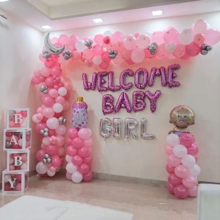 Welcome baby decoration Arch setup 