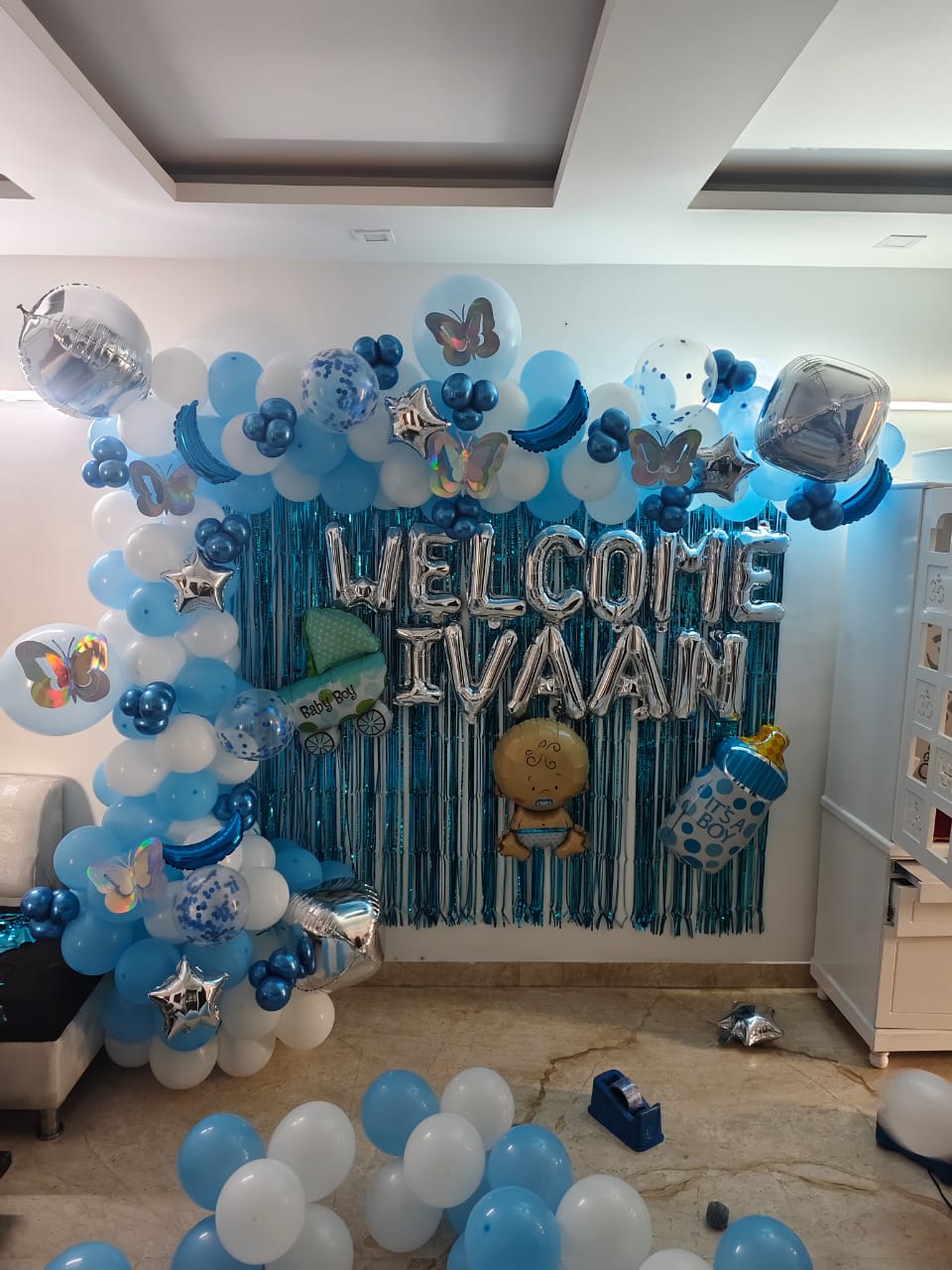 Welcome baby decoration Arch setup 