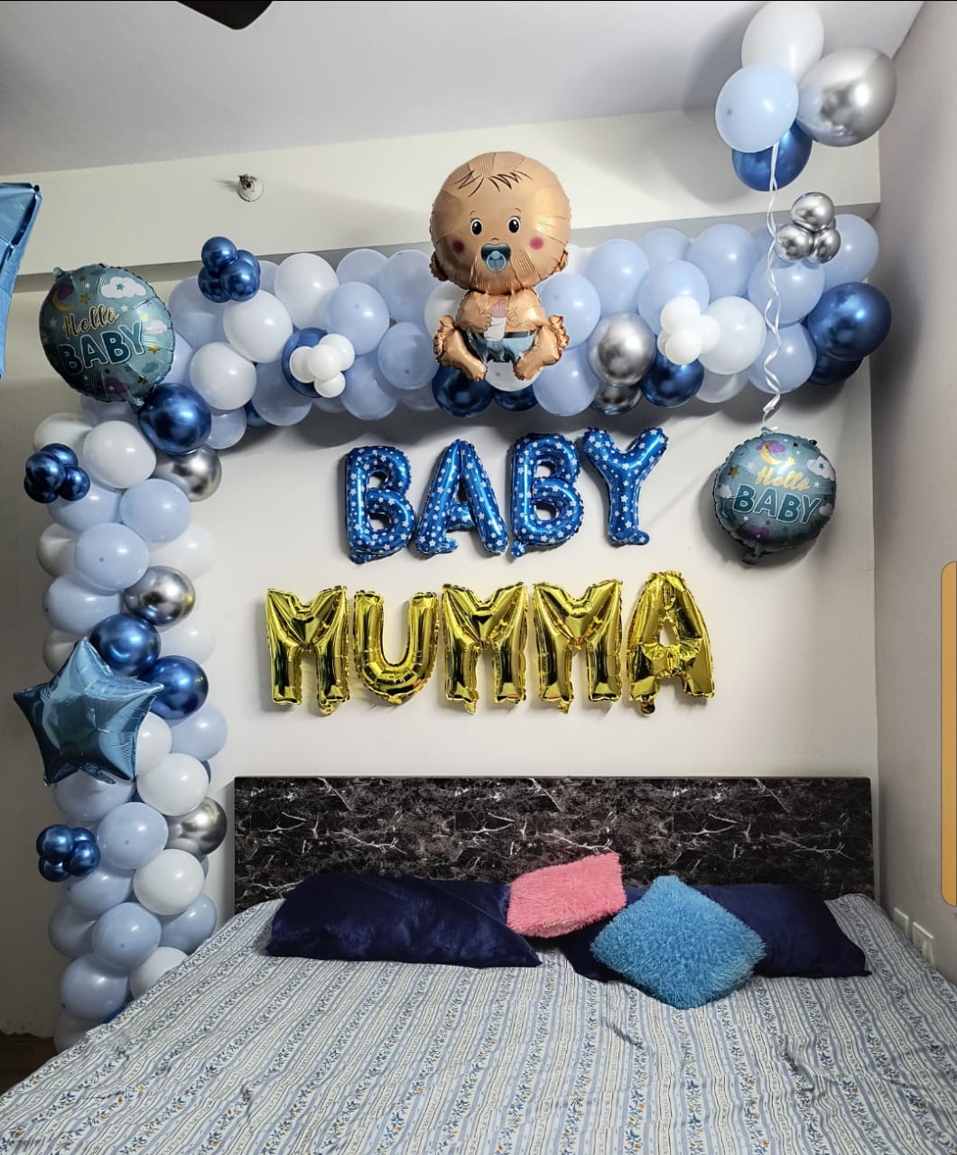 Welcome baby mumma decoration arch setup 