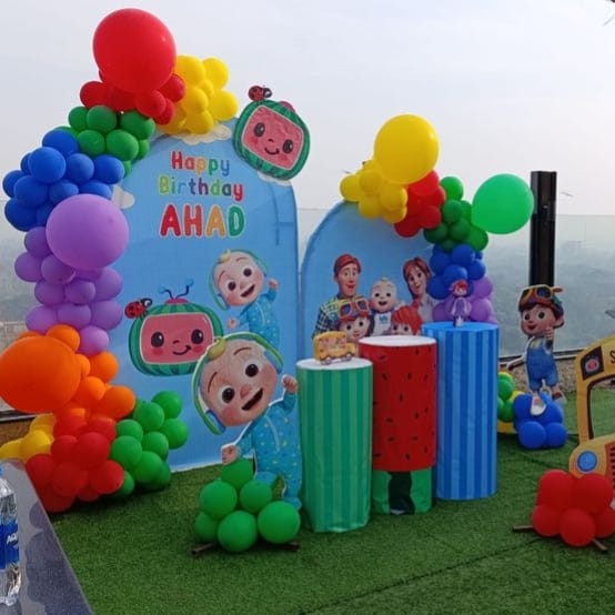 Cocomelon kids birthday decoration theme 