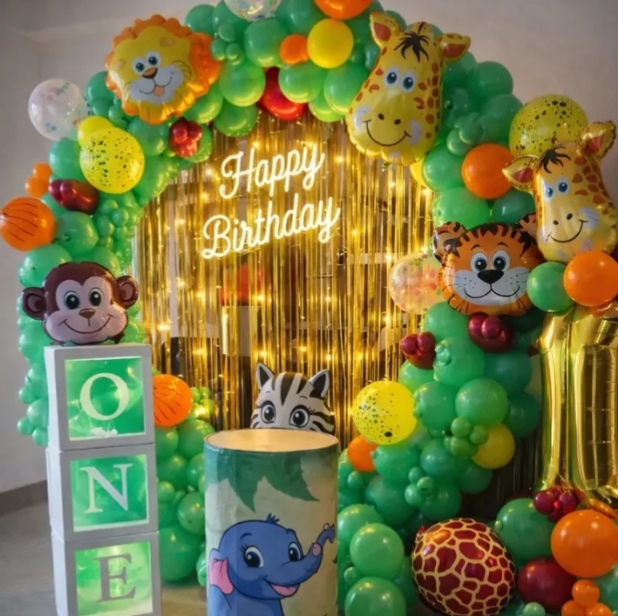Jungle theme ring decoration for kids birthday 