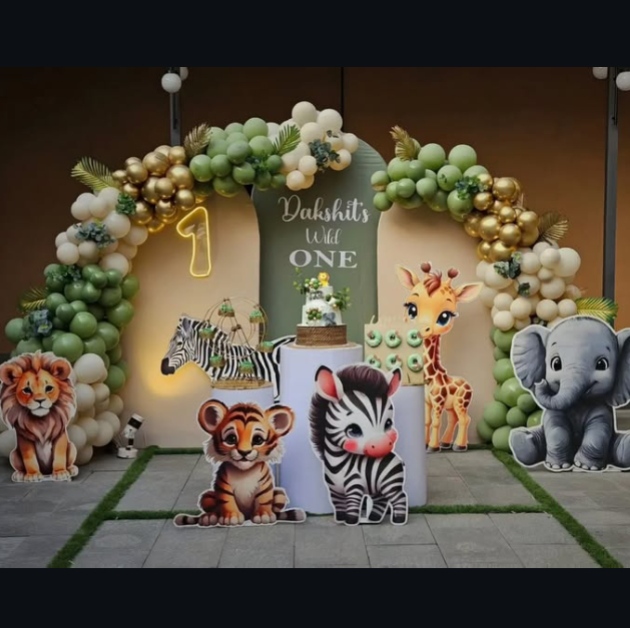 Beautiful and attractive Jungle theme decoration for kids birthday 