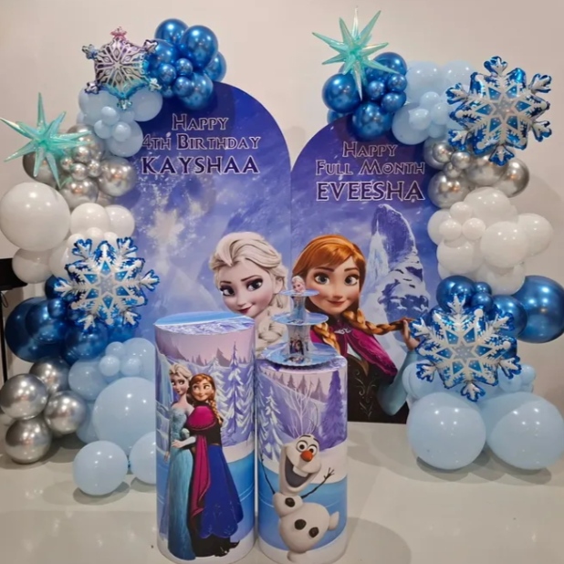 Frozen theme decoration for Girls child with double backdrop 