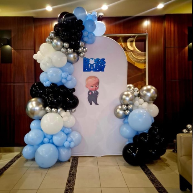 Baby Boss decoration for kids birthday party with U shape Ring setup 