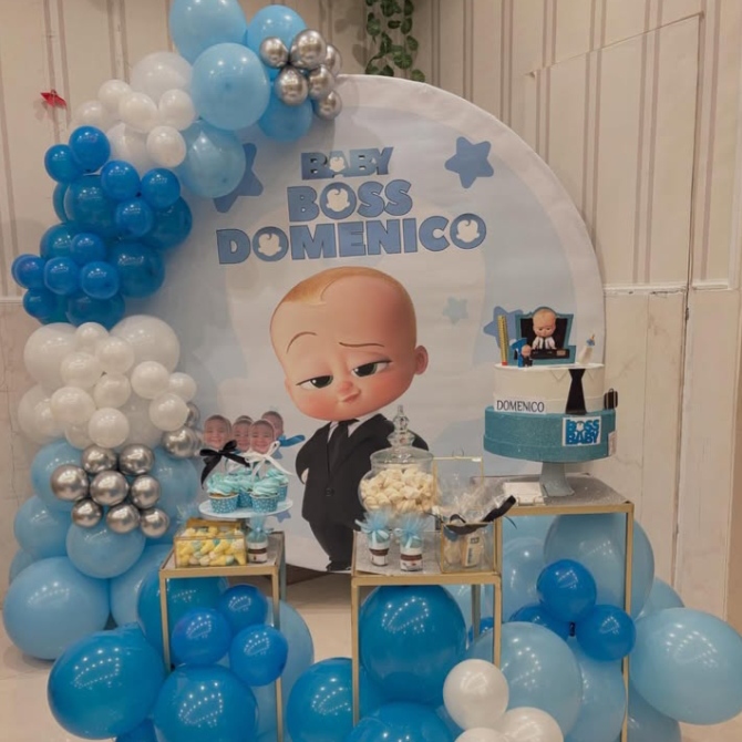 Baby Boss decoration for kids birthday party with ring setup decoration 
