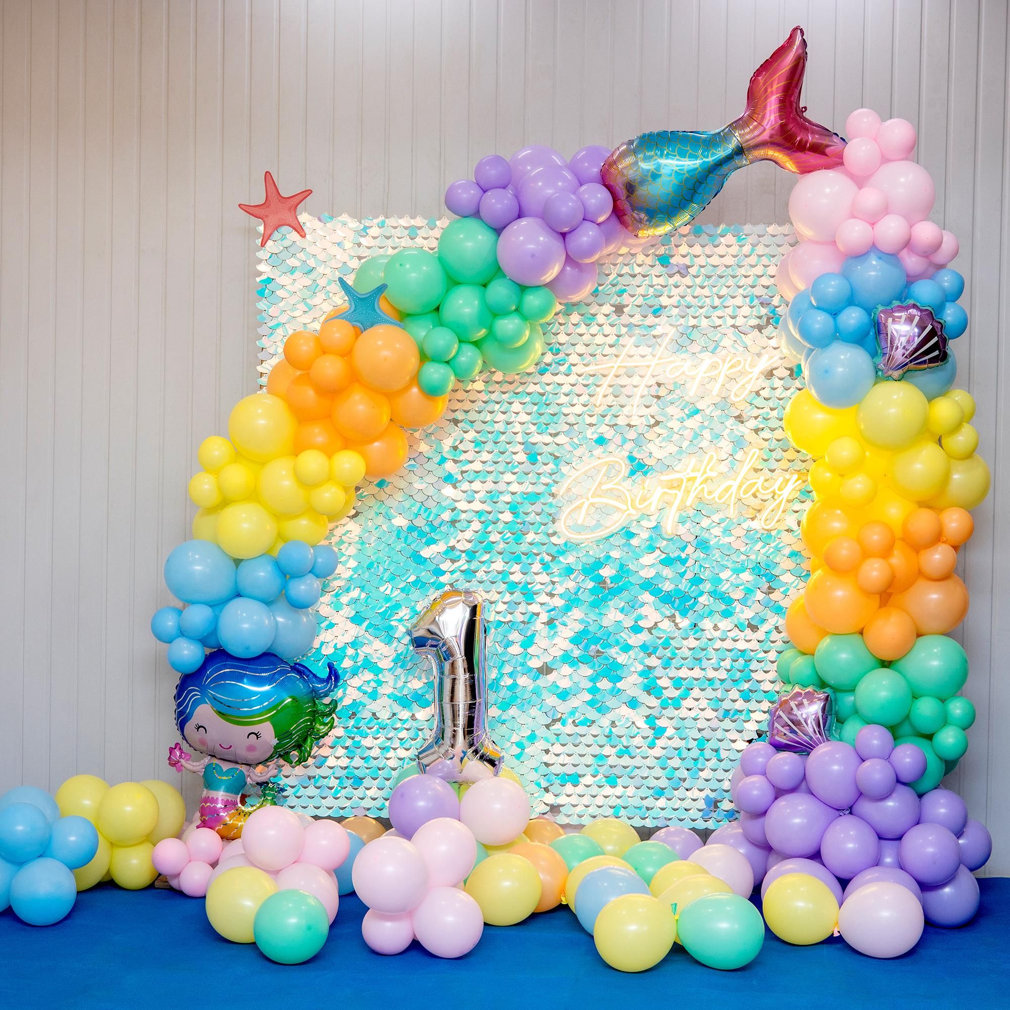Beautiful Mermaid theme decoration for kid's birthday party 
