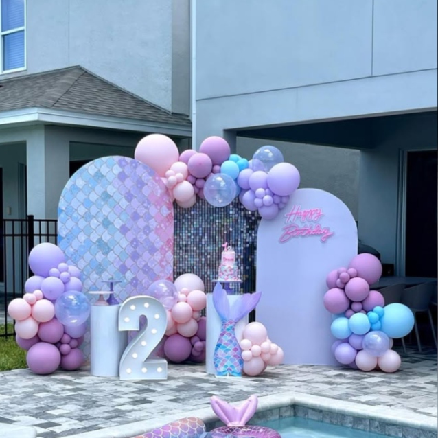 Mermaid theme decoration for kid's birthday party for banquet hall 
