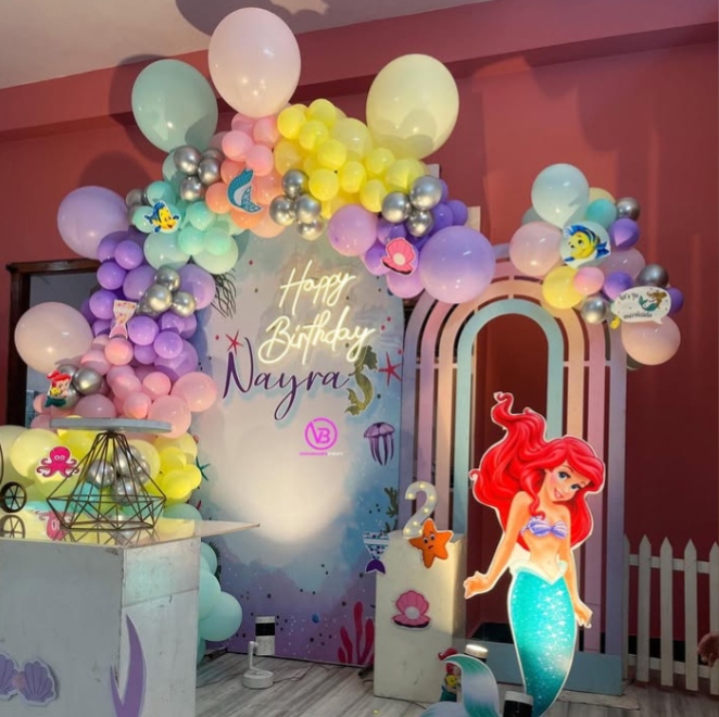 Mermaid theme decoration for kid's birthday party 