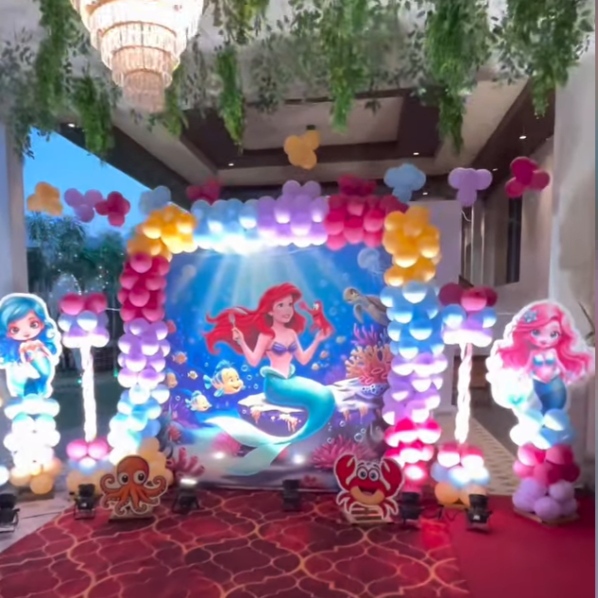 Mermaid theme decoration for kid's birthday party 