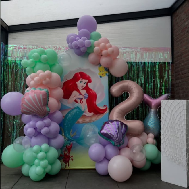 U shape setup Mermaid theme decoration for kid's birthday party 