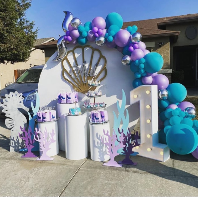 Mermaid theme decoration for kid's birthday party 