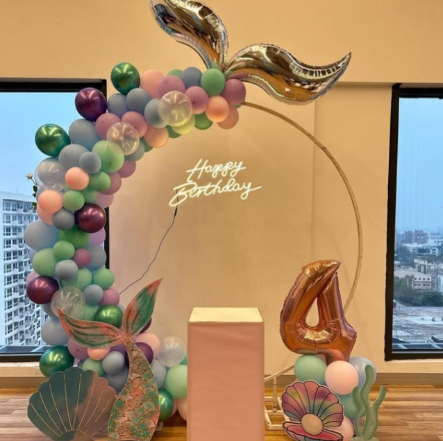 Mermaid theme decoration for kid's birthday party 