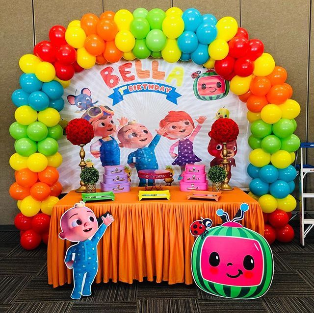 Arch setup Cocomelon theme for kids birthday decoration