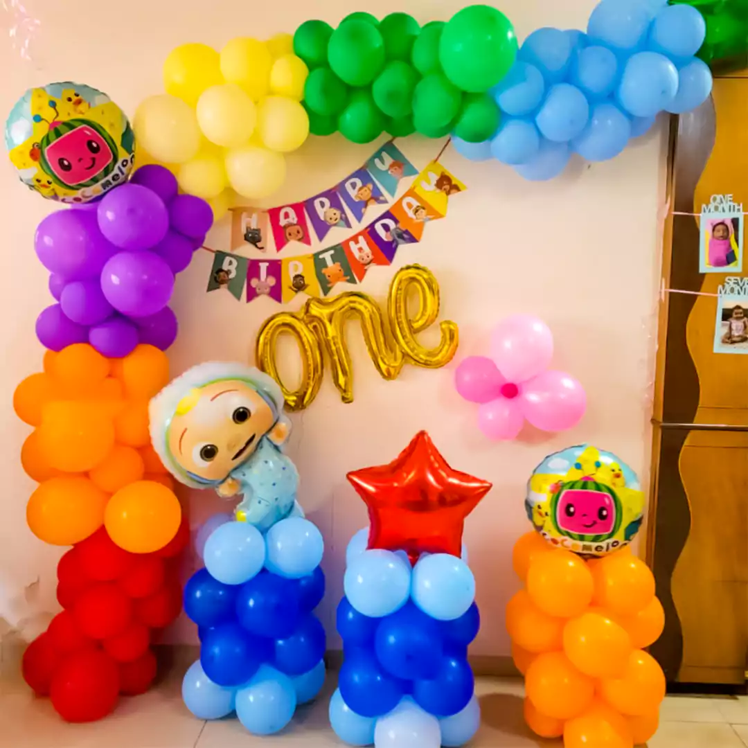 Cute and simple Cocomelon theme for kids birthday decoration