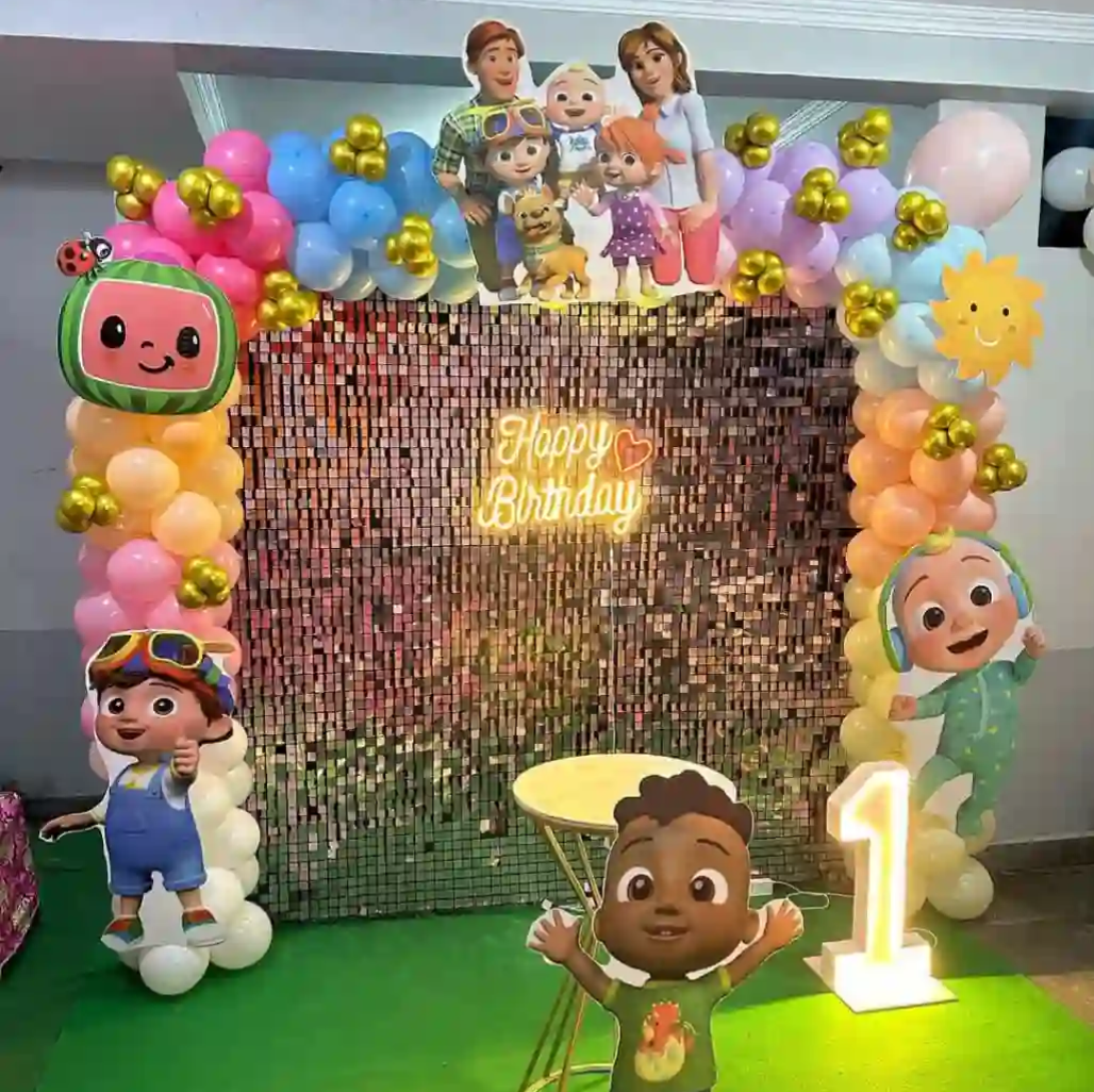 Cocomelon theme for kids birthday decoration