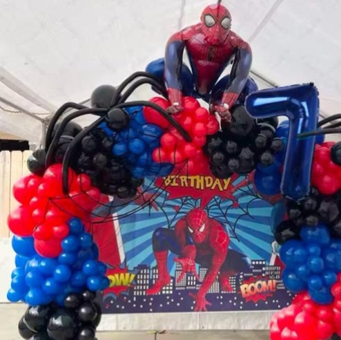 Spiderman theme decoration for kids birthday party with backdrop 