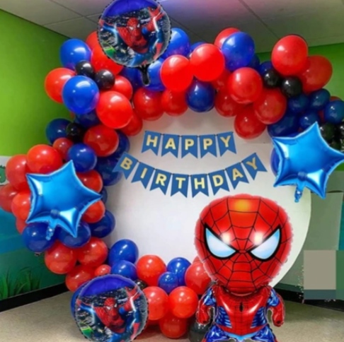 Spiderman theme decoration for kids birthday party with cute setup 