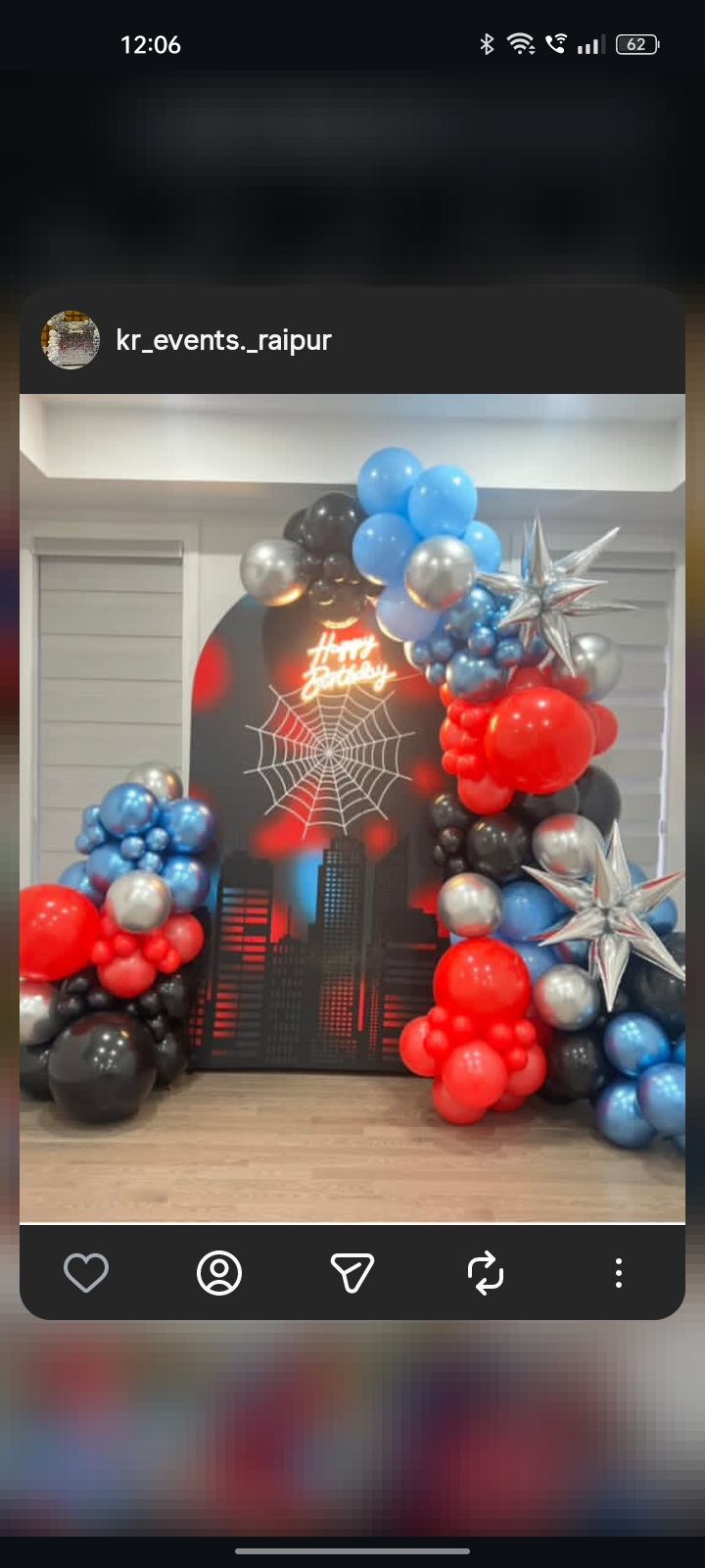Spiderman theme decoration for kids birthday party with U shape Ring set up 
