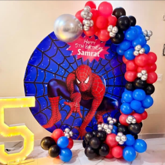 Spiderman theme decoration for kids birthday party 