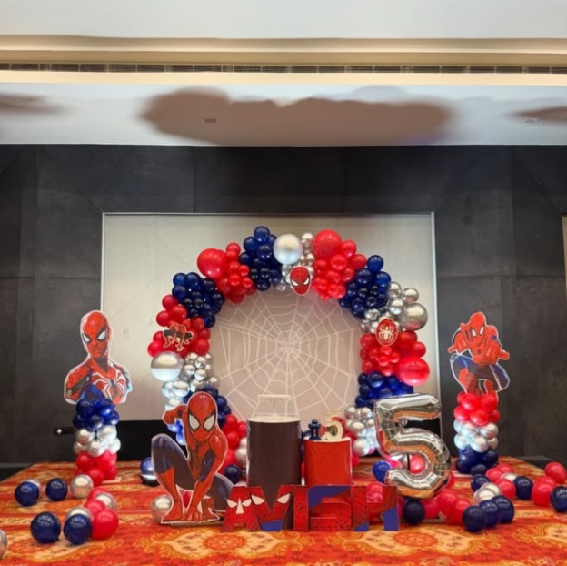 Spiderman theme decoration for kids birthday party 