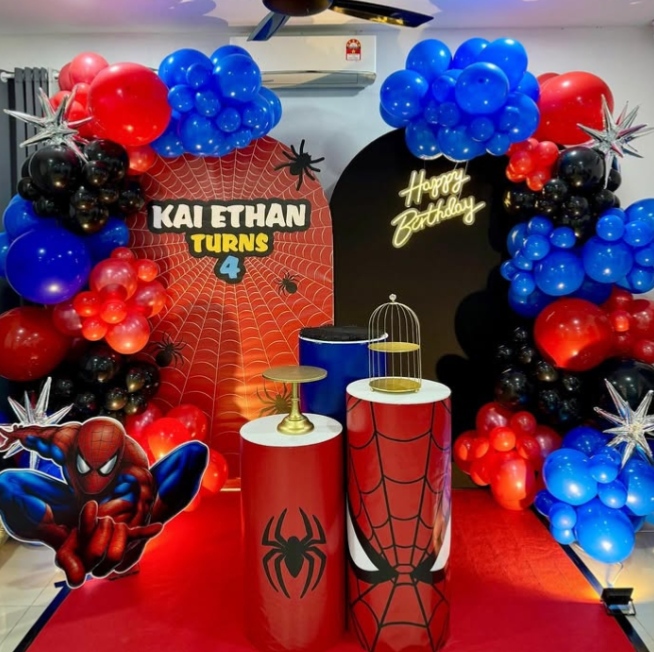 Spiderman theme decoration for kids birthday party for banquet hall 