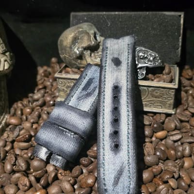 Denim distressed strap
