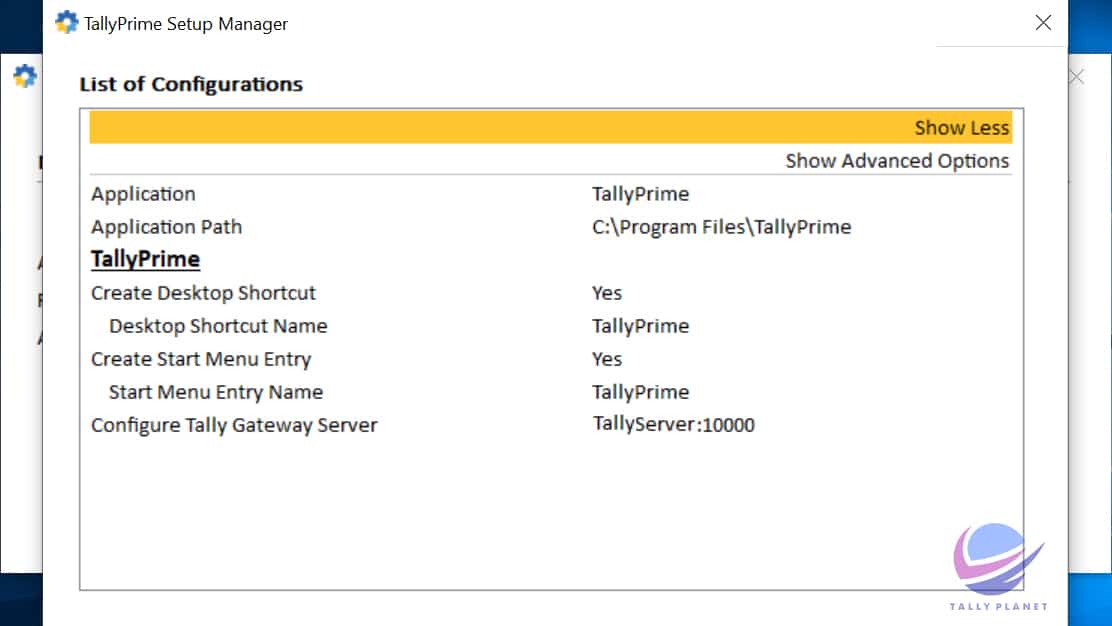 Tally Setup Interface Image Tally Prime Installation Option Screen Shots | Tally Planet