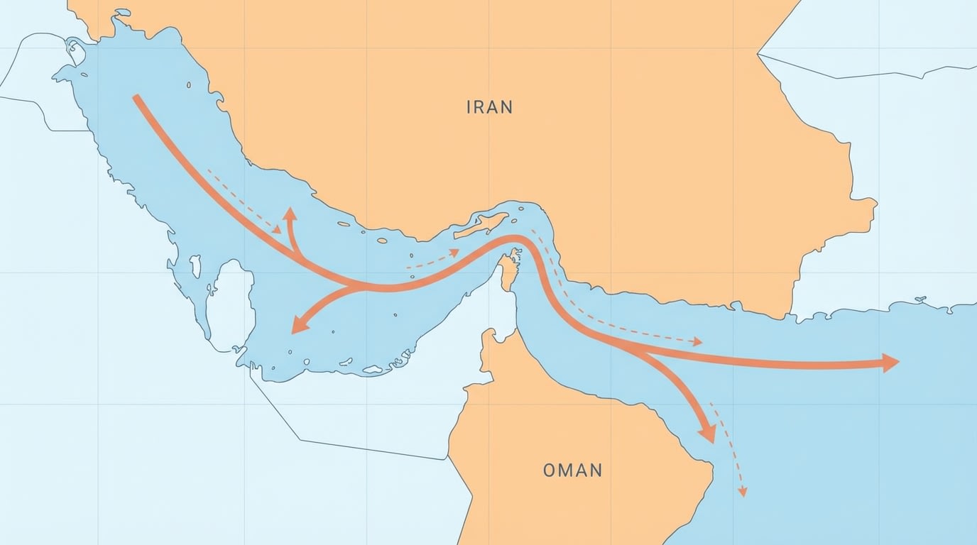 Map of the Strait of Hormuz