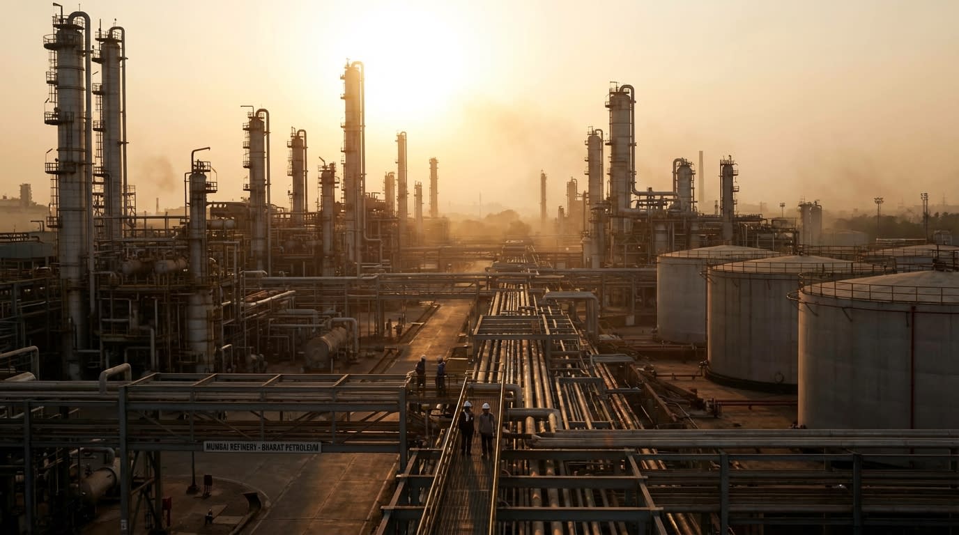 Oil refinery representing India energy context