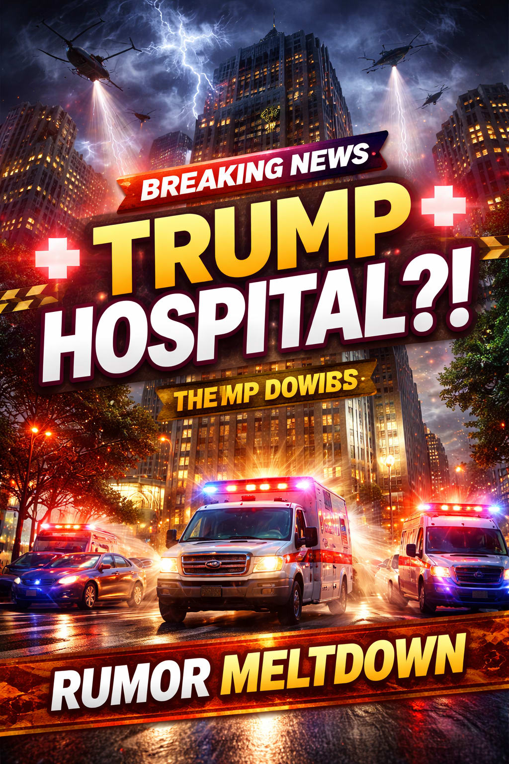 Funny Trump Tower hospital meme art