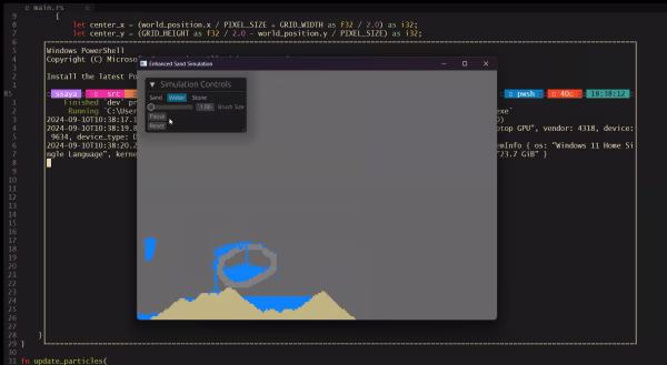 sand simulation with water