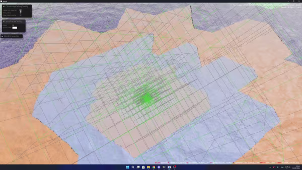 voxel planet landscape wireframes