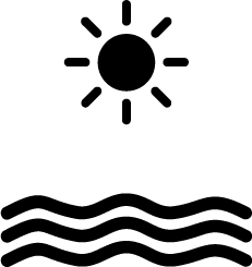 Sun over water icons