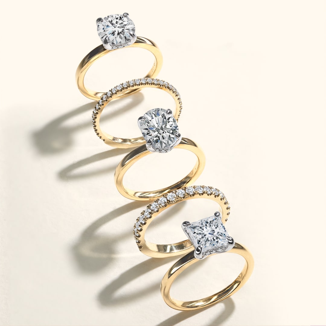 Gold diamond engagement rings