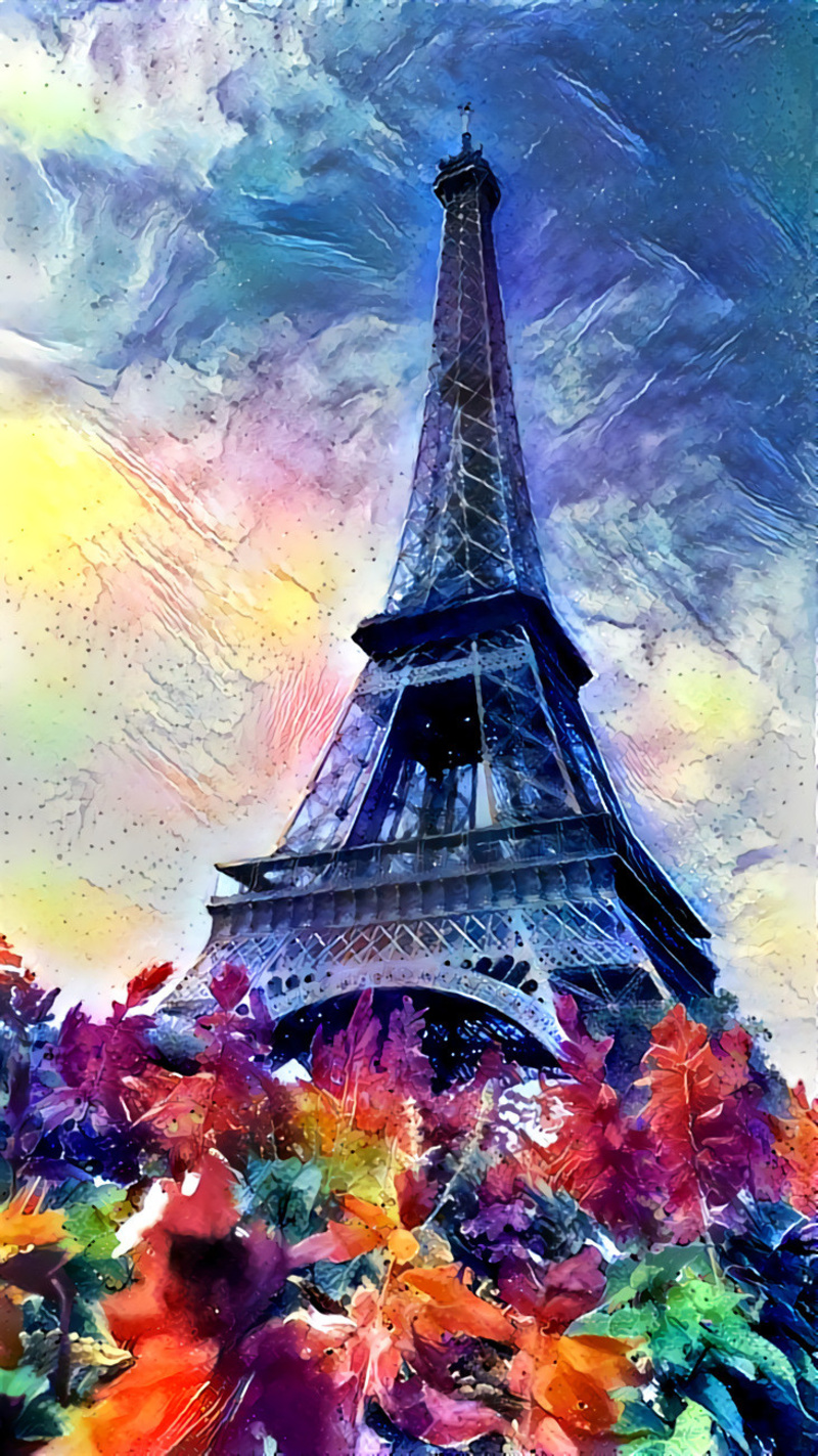 Eiffel Tower turned into a painting