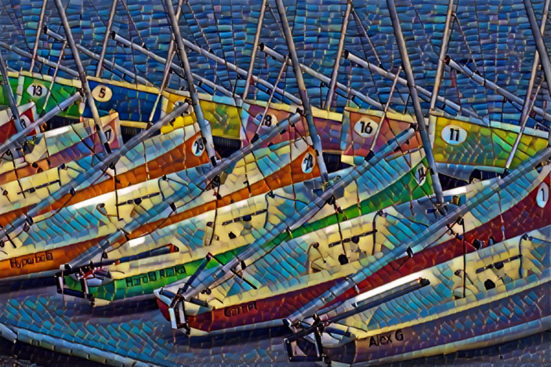 Colorful sailboats