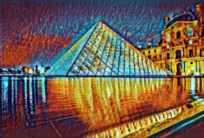 The Louvre in the style of Rain Princess