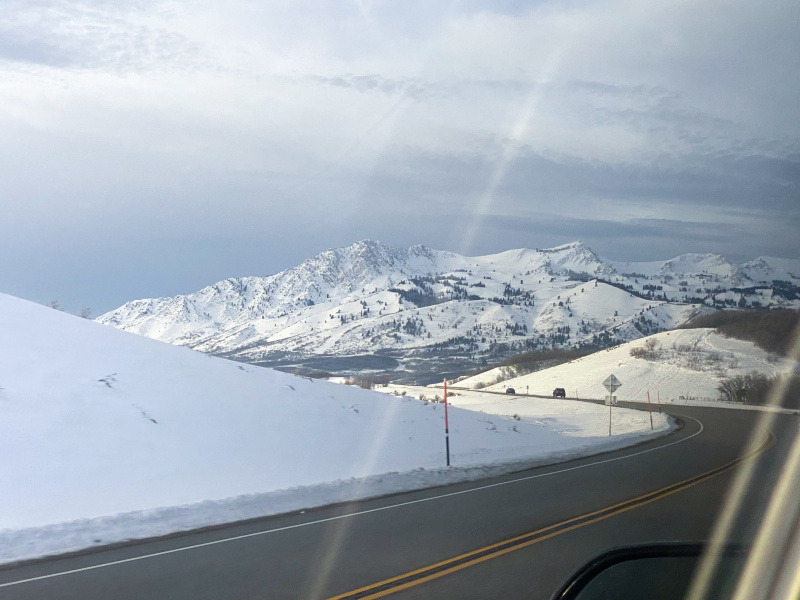 Snowbasin mountain in the distance