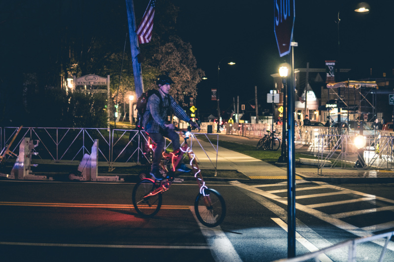 This cool bike somehow folded down to get off
