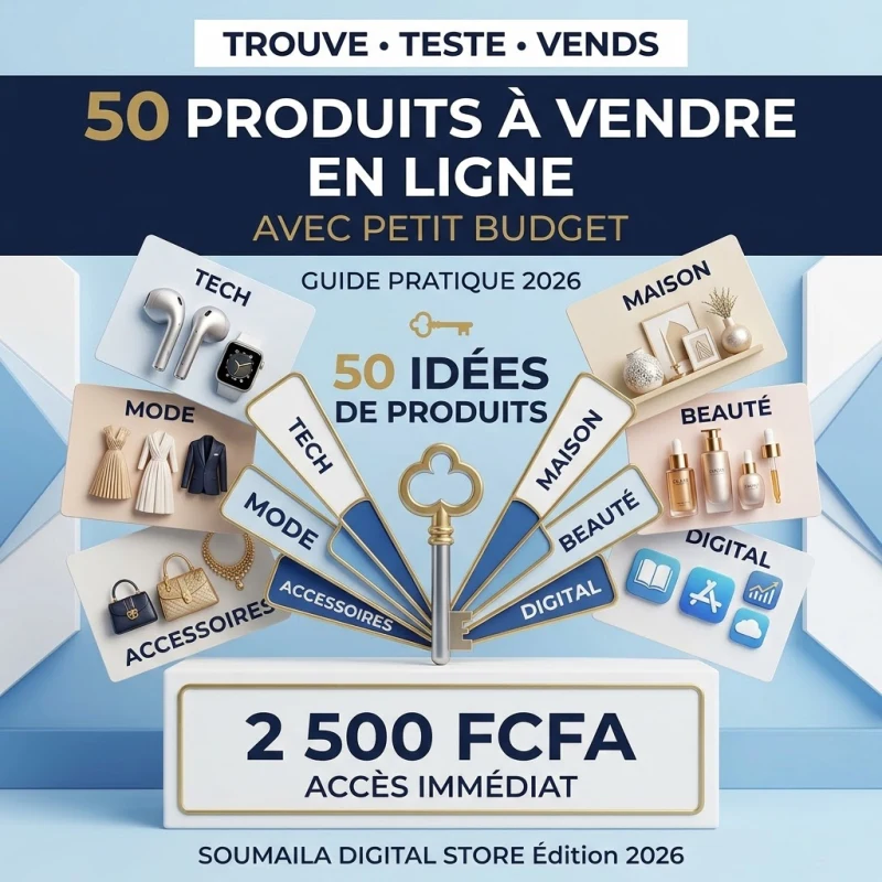 🛍️ 50 PRODUITS À VENDRE EN LIGNE AVEC PETIT BUDGET — GUIDE PRATIQUE 2026 5