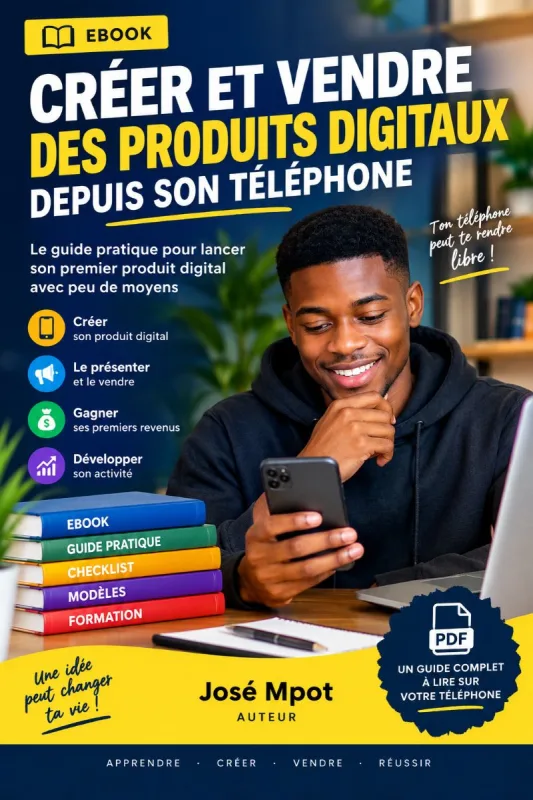 CRÉER ET VENDRE DES PRODUITS DIGITAUX DEPUIS SON TÉLÉPHONE Le guide pratique pour lancer son premier produit digital avec peu de moyens 📱 De l’idée à la première vente 💡 Trouver une bonne idée 📝