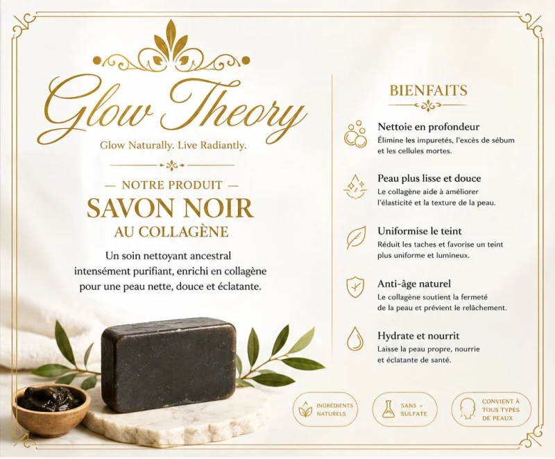 Savon Noir au collagĂšne 100g