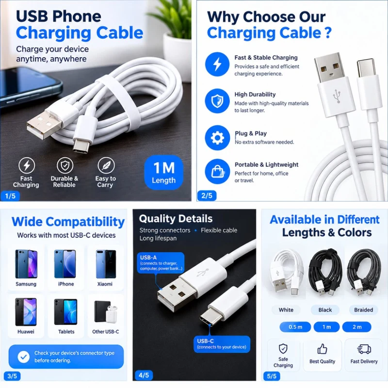 USB  phone charging cable