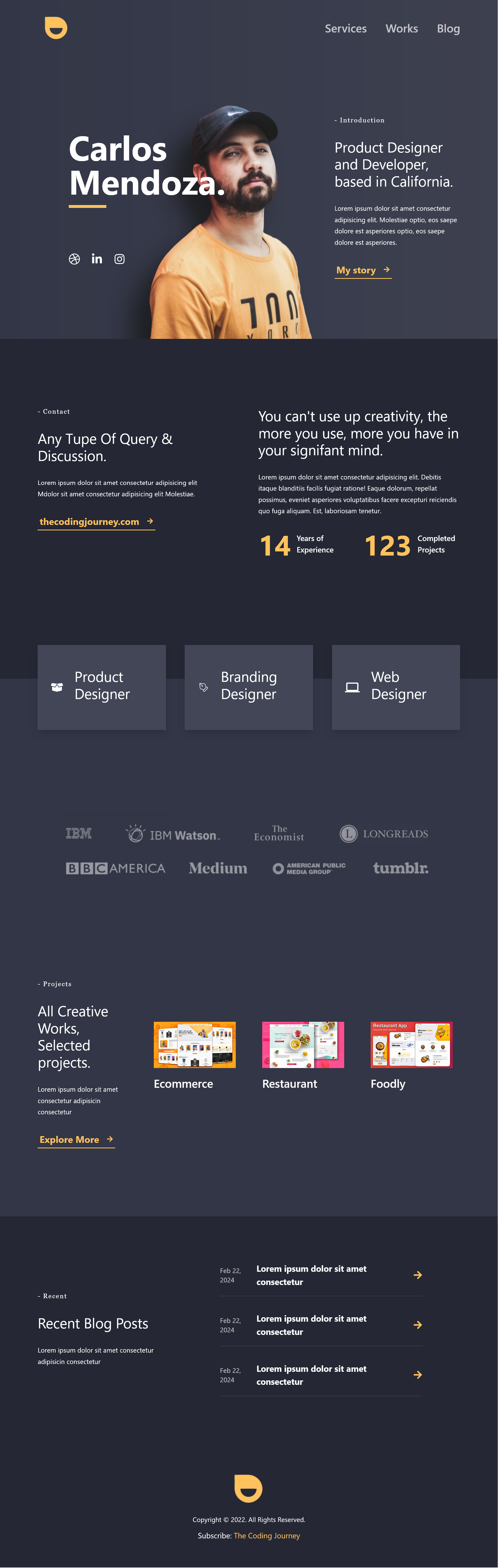 Modern React Portfolio Template – Dark & Elegant – Free & Premium ...