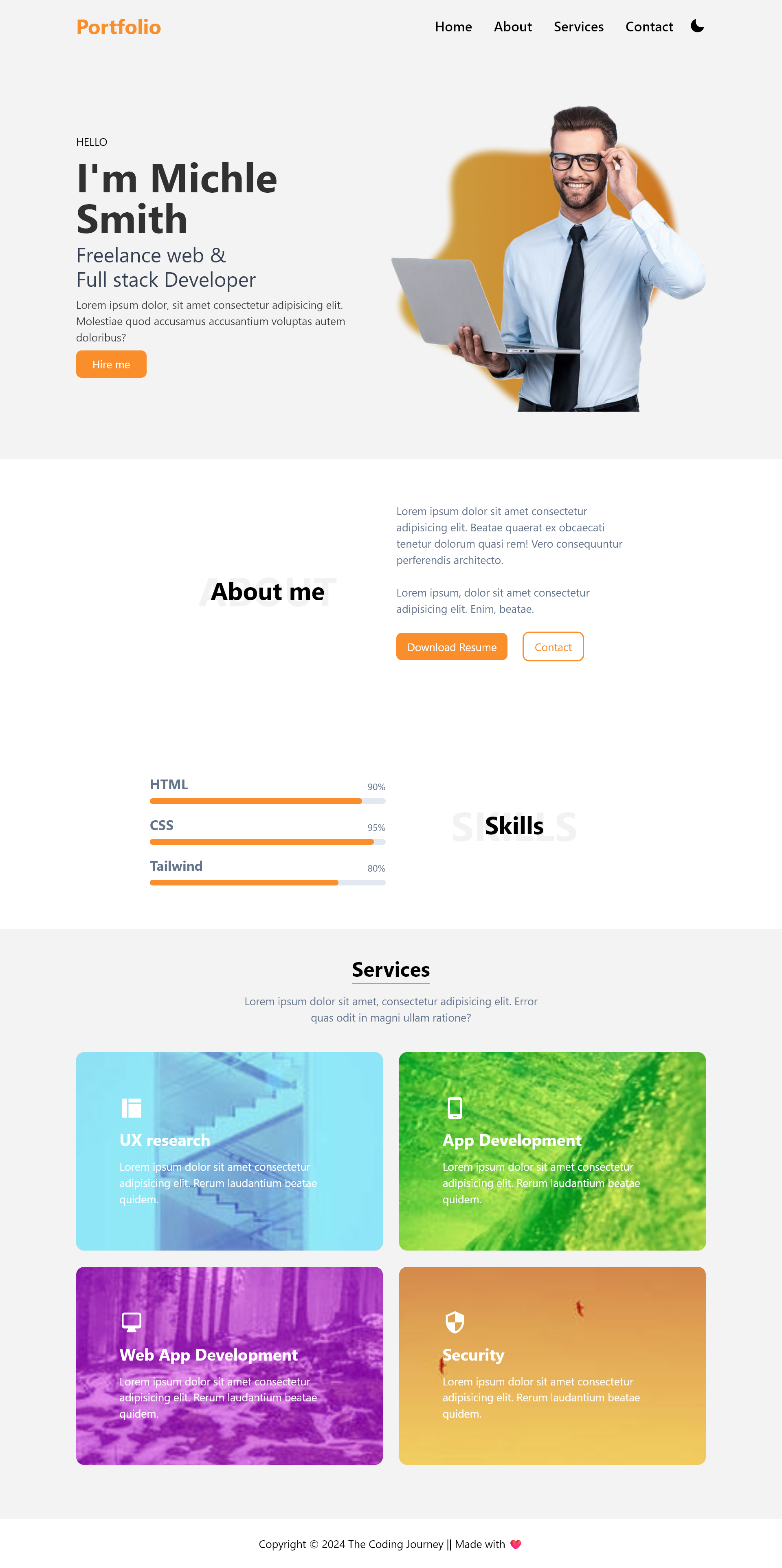 Premium React Portfolio Website Template – Free & Premium Tailwind ...