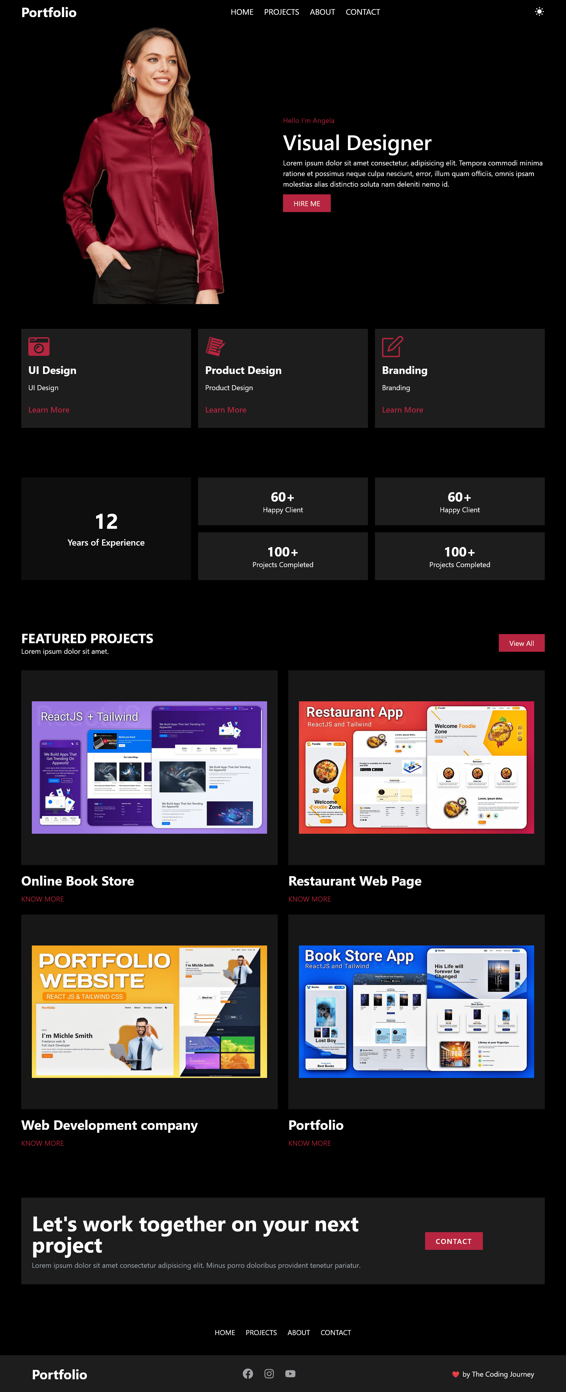 Modern Portfolio website in react js – Free & Premium Tailwind Website ...