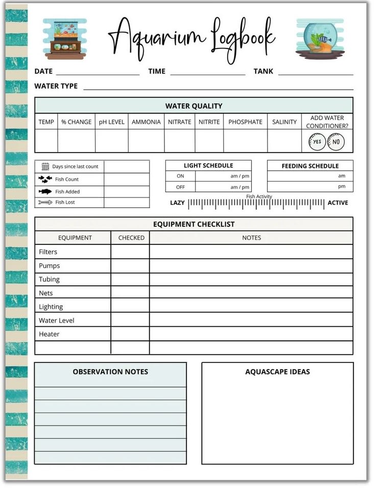 Aquarium logbook